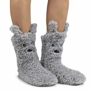 Cozy Sole Zapatillas de Casa Respetuosas Animal Peludo Gris