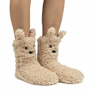 Cozy Sole Zapatillas de Casa Respetuosas Animal Peludo Capuccino