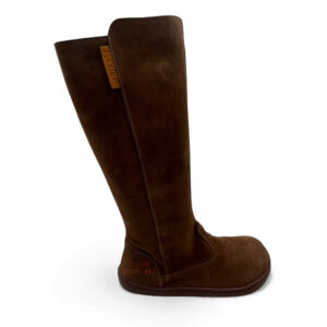 Botas altas barefoot Flexinens serraje camel